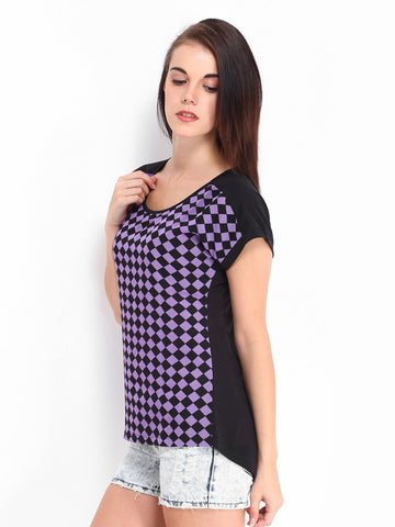 Kook N Keech Women Black &amp; Purple Printed Top