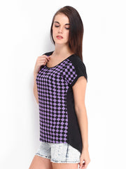 Kook N Keech Women Black &amp; Purple Printed Top