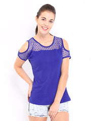 Kook N Keech Women Blue Lace Top