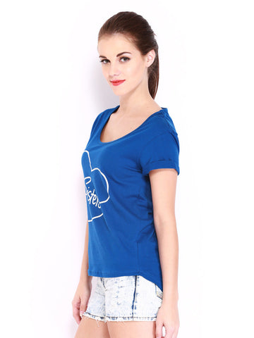 Kook N Keech Women Blue Printed T-shirt