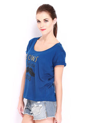 Kook N Keech Women Blue Printed T-shirt