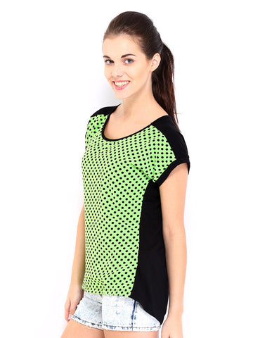 Kook N Keech Women Green &amp; Black Dot Print Top