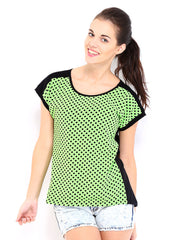 Kook N Keech Women Green &amp; Black Dot Print Top