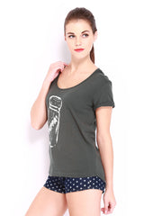 Kook N Keech Women Grey Printed T-shirt