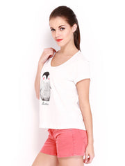 Kook N Keech Women White Printed T-shirt