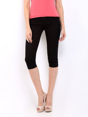 Kraus Jeans Women Black Denim Capris