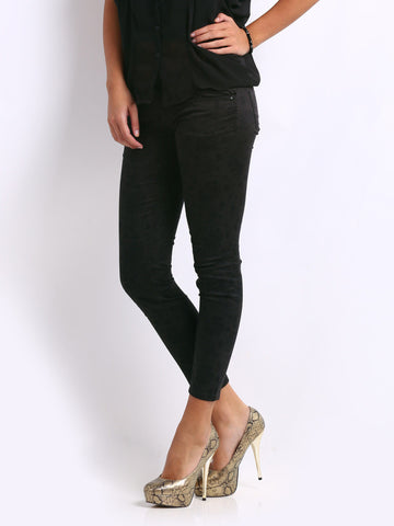 Kraus Jeans Women Black Printed Cropped Jeggings