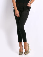 Kraus Jeans Women Black Printed Cropped Jeggings