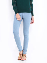 Kraus Jeans Women Blue Cotton Stretch Leggings