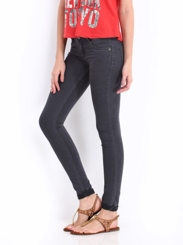 Kraus Jeans Women Charcoal Grey Slim Fit Jeggings