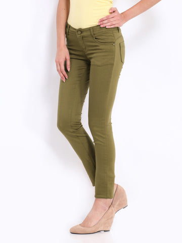 Kraus Jeans Women Khaki Slim Fit Trousers