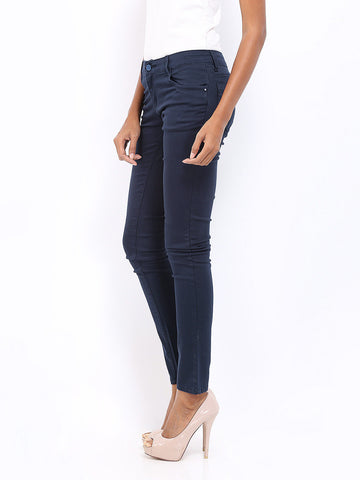 Kraus Jeans Women Navy Slim Fit Trousers