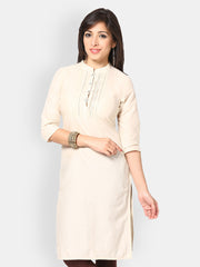 Kurtis Women Cream Coloured Kurta
