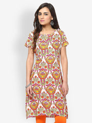 Kurtis Women Multi-Coloured Floral Printed Kurta