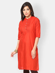 Kurtis Women Orange Kurta