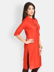 Kurtis Women Orange Kurta