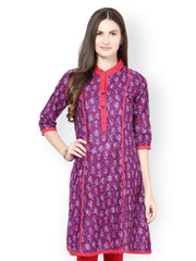 Kurtis Women Purple and Red Printed Kurta