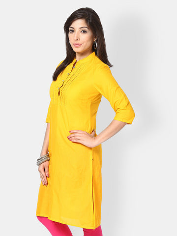 Kurtis Women Yellow Kurta