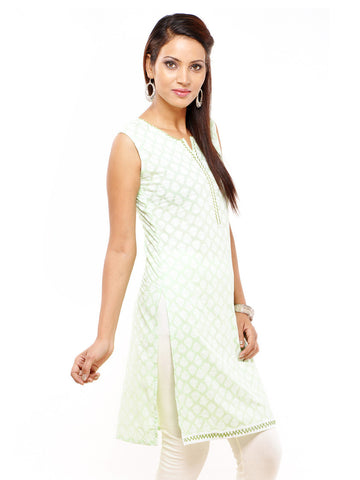 Kyla F Women Green Printed Kurta