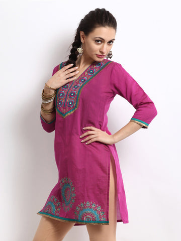 Kyla F Women Pink Kurta