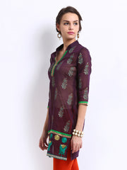 Kyla F Women Purple Printed Kurta