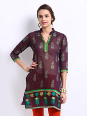 Kyla F Women Purple Printed Kurta