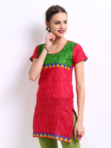 Kyla F Women Red Printed Kurta