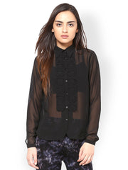 L ELEGANTAE Women Black Shirt
