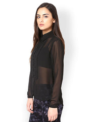 L ELEGANTAE Women Black Shirt