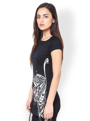 L ELEGANTAE Women Black Printed Tunic