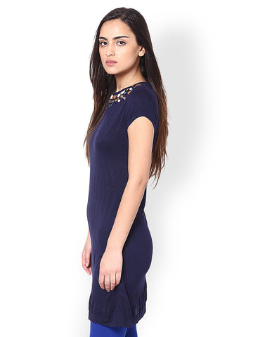 L ELEGANTAE Women Navy Blue Tunic
