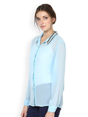 La Rochelle Women Turquoise Blue Top