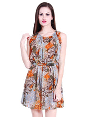 La Zoire Multicoloured Printed Fit &amp; Flare Dress