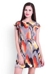 La Zoire Multicoloured Printed Fit &amp; Flare Dress