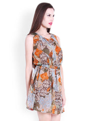 La Zoire Multicoloured Printed Fit &amp; Flare Dress