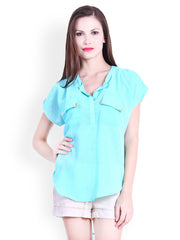 La Zoire Women Turquoise Blue Top