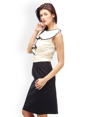 Ladybug Off-White &amp; Black Shift Dress