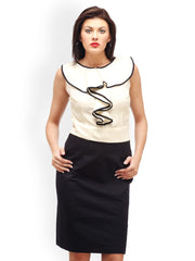 Ladybug Off-White &amp; Black Shift Dress