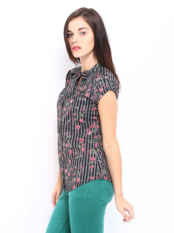Lee Cooper Women Black Printed Top