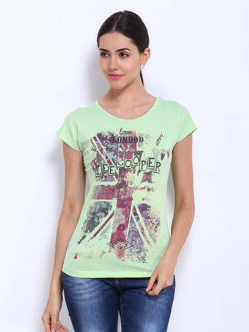 Lee Cooper Women Green Printed Top