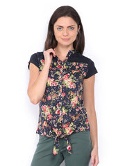 Lee Cooper Women Navy Floral Print Top