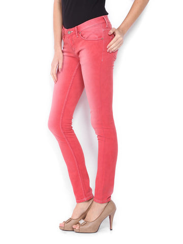 Lee Cooper Women Coral Red Alexi Skinny Fit Jeans