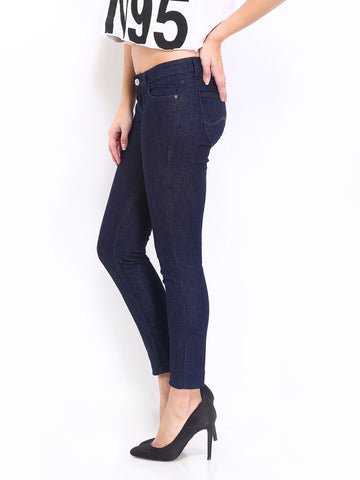 Lee Women Dark Blue Maxi Skinny Fit Ankle Length Jeans