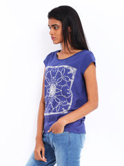 Levis Women Navy Printed T-shirt