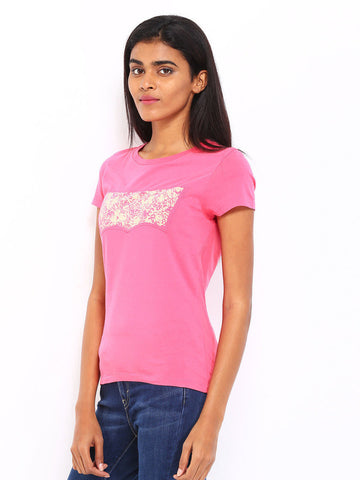 Levis Women Pink Printed T-shirt
