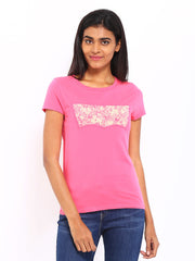 Levis Women Pink Printed T-shirt