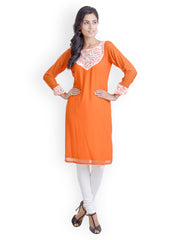 Libas Women Orange Georgette Kurta