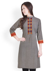 Libas Women Black &amp; White Kurta