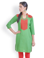 Libas Women Green Printed Kurta