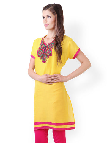 Libas Women Yellow Kurta